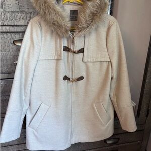 Primark Cream Utility Jacket with Faux Fur Trim